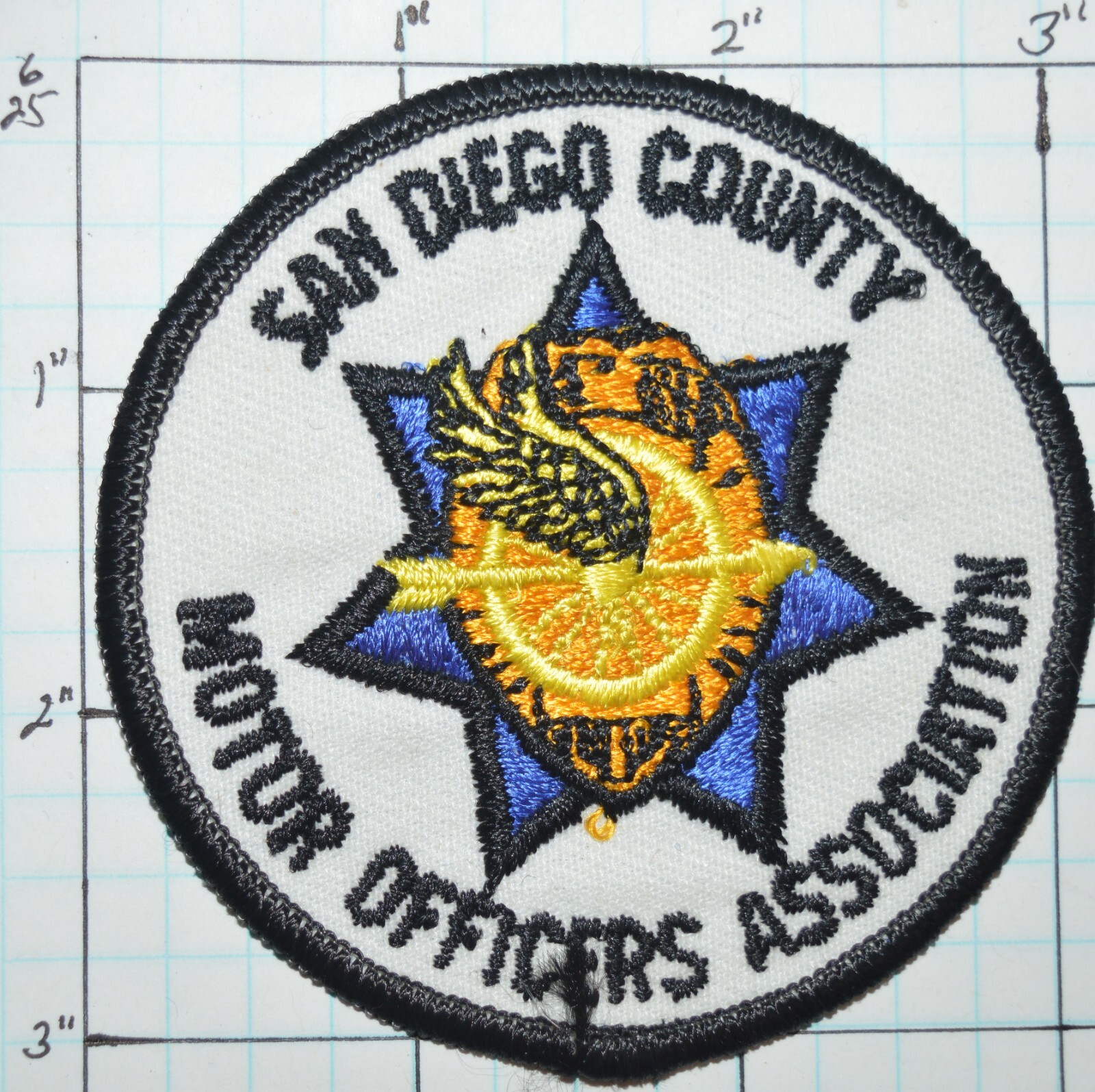 CALIFORNIA, SAN DIEGO COUNTY MOTOR OFFICERS ASSOCIATION POLICE DEPT PATCH