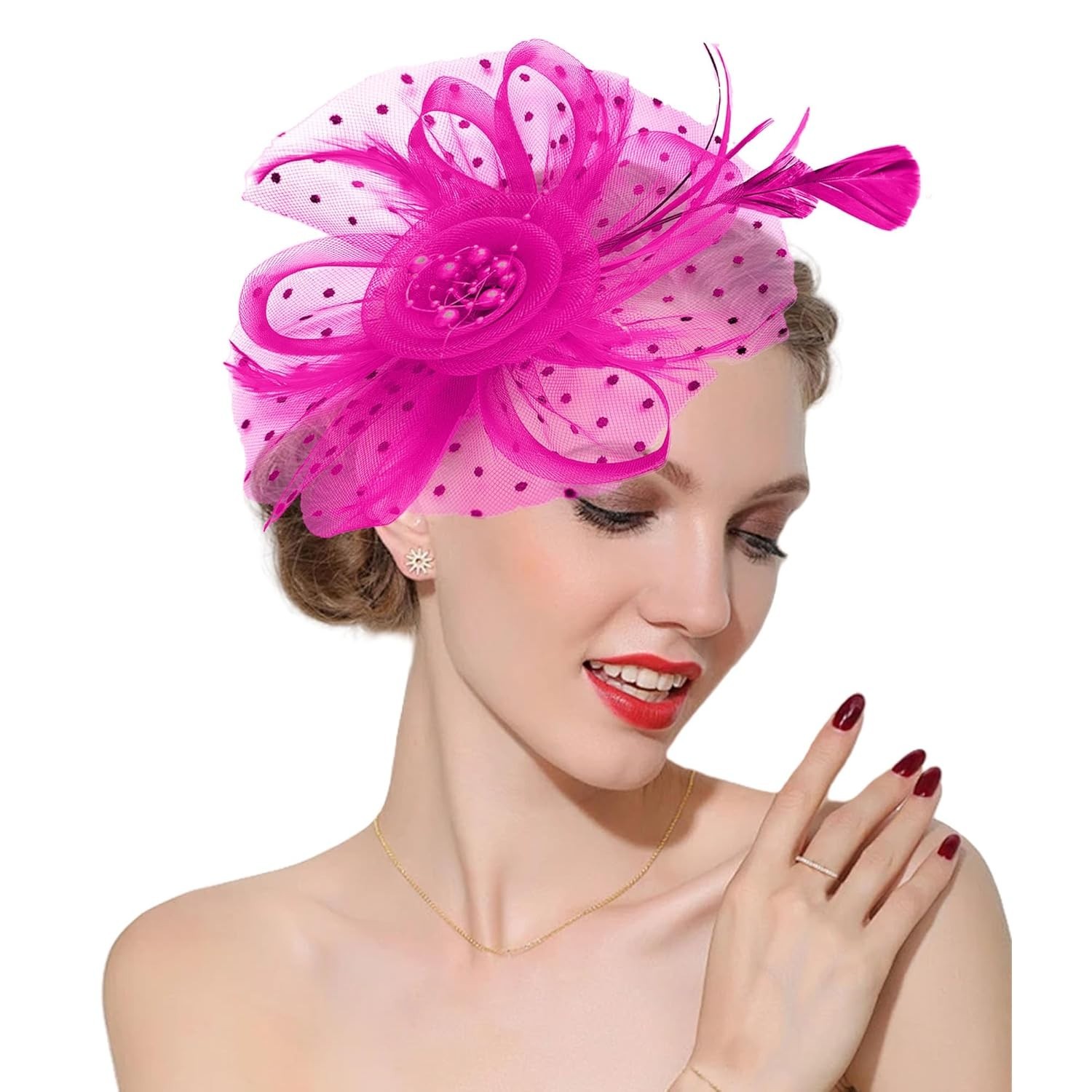 Fascinators 20S 50S Hat Pillbox Hat Cocktail Tea Party Headwear with Veil for Gi