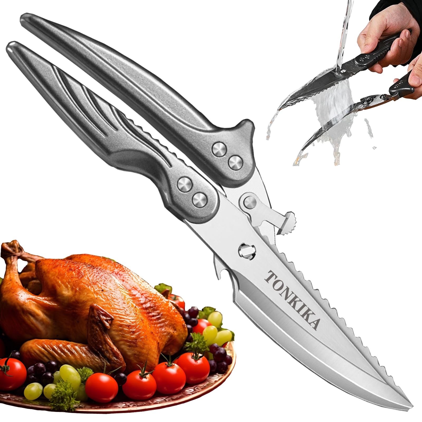Heavy Duty Stainless Steel Kitchen Scissors that Come Apart, Poultry Shears H...