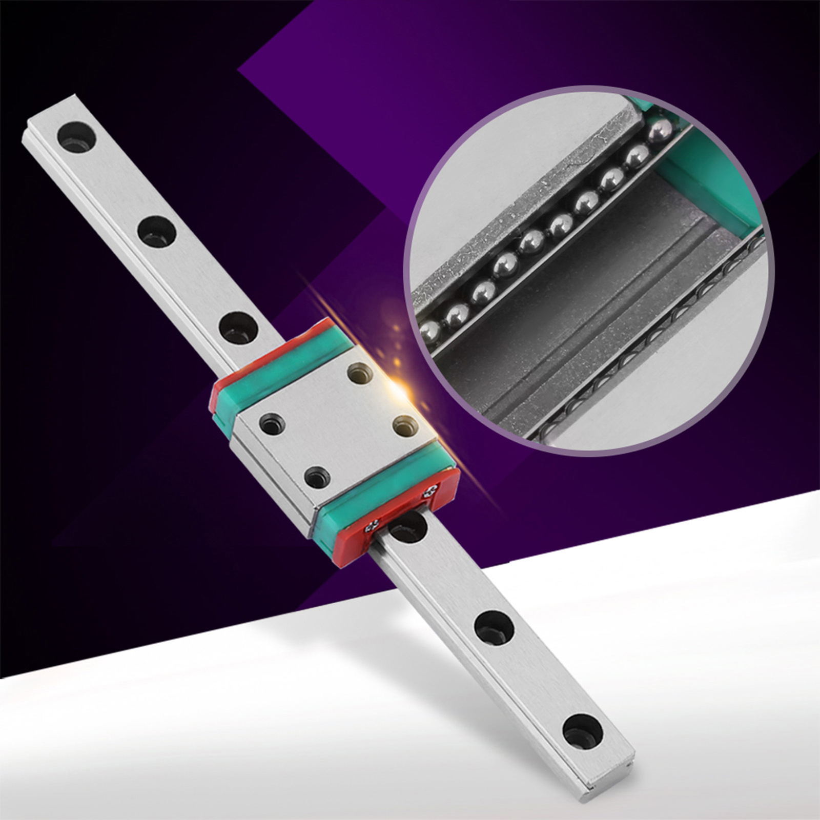 100mm Portable High Precision Miniature Linear Sliding Rail With Slide Block
