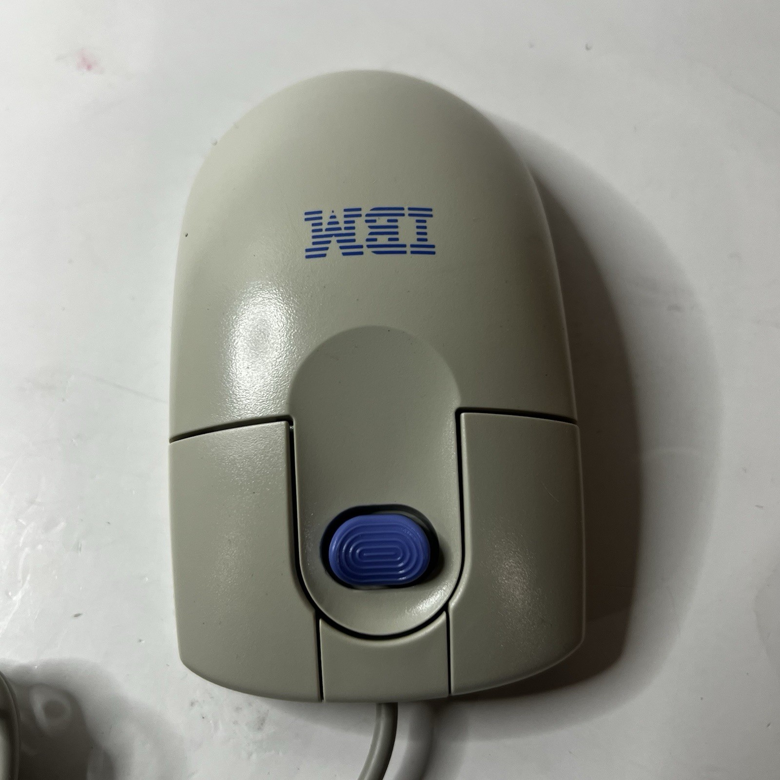 Vintage IBM Mouse MO09K PS/2 ScrollPoint II Ball Retro PC ~ Tan