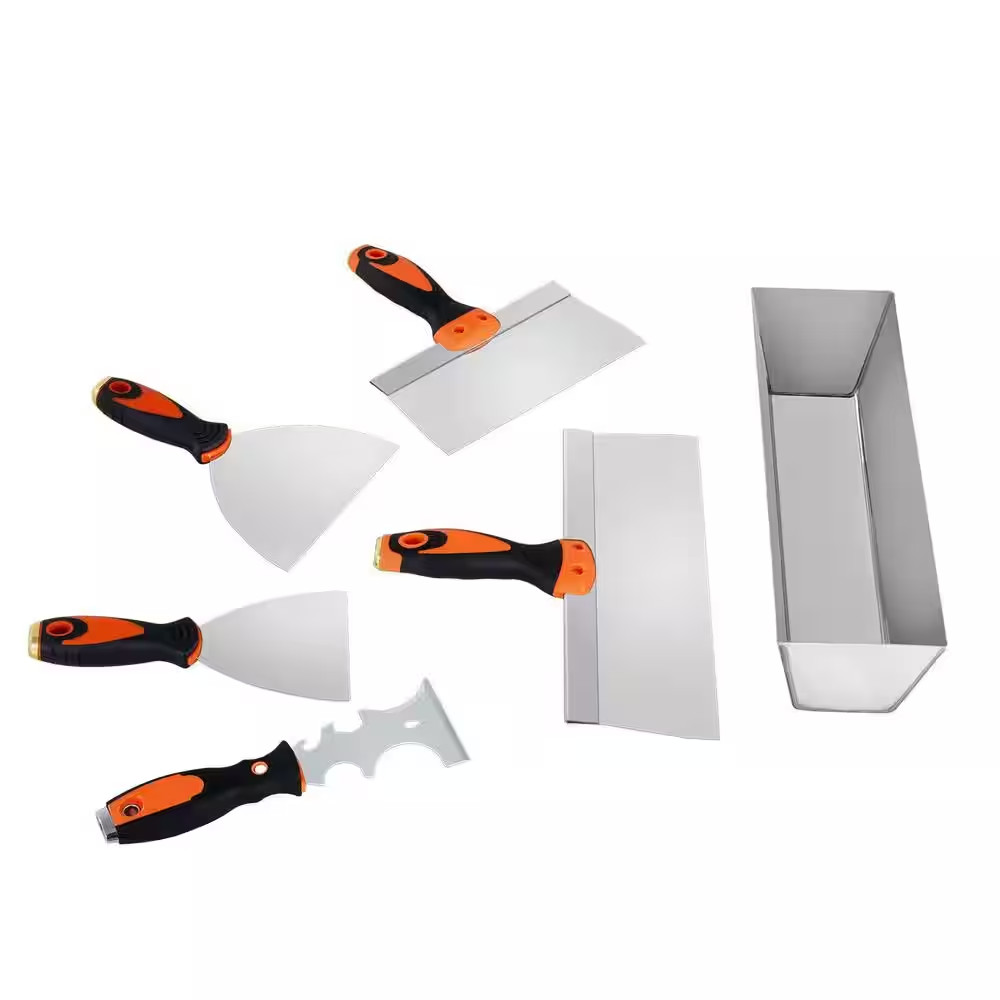 6 Piece Drywall Tools Includes 3 In. Painter Scraper, 2 Putty Knives, 2 Taping K