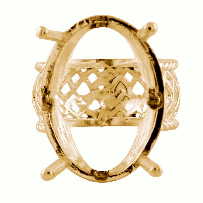 Semi Mount Faceted 18X24 925 Sterling Silver Ring for Women/Girls