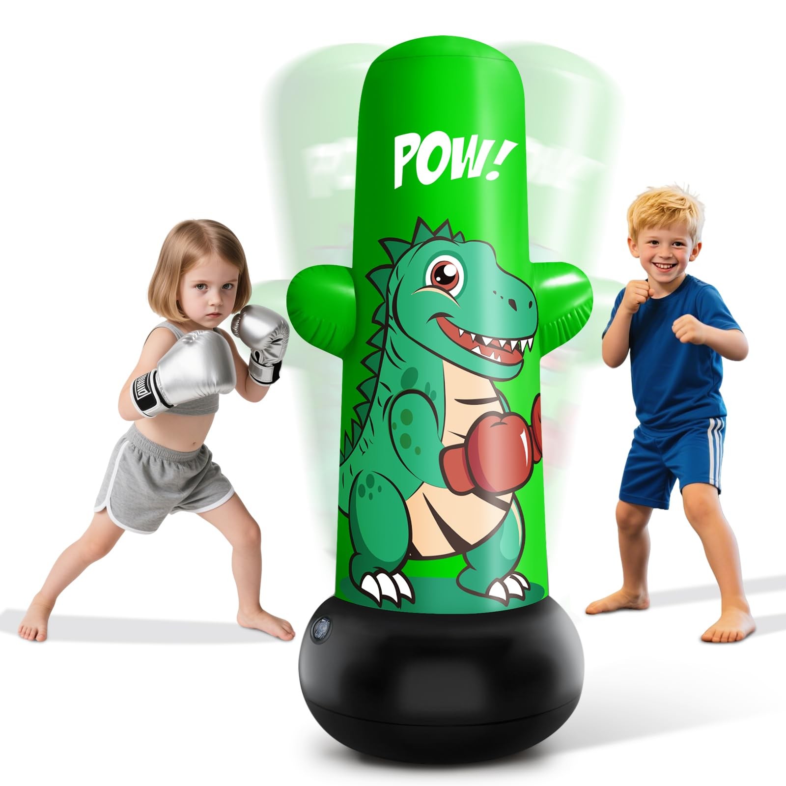 47" Inflatable Boxing Punching Bag for Kids Sports Toy Free Standing Bounce Back