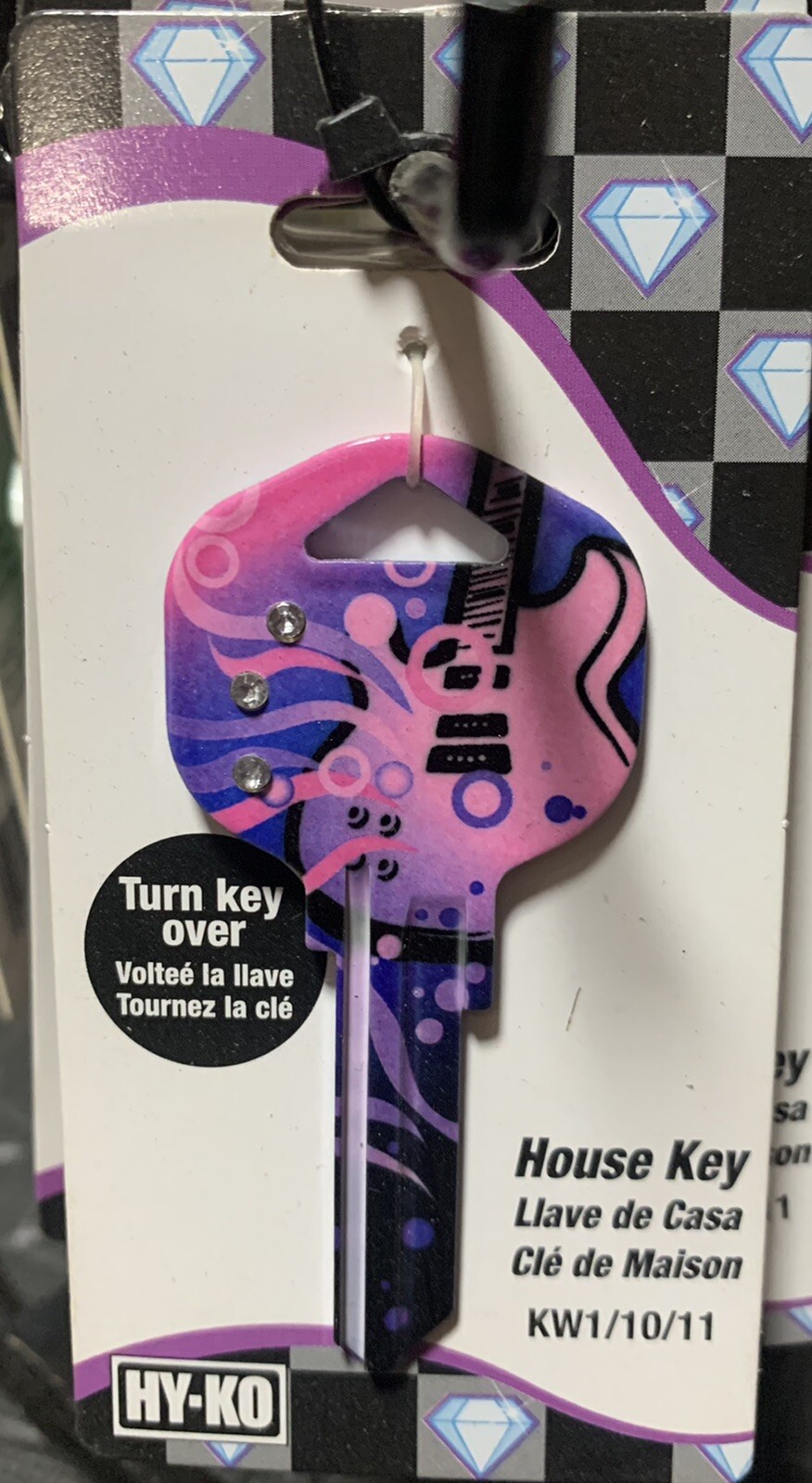 Jeweled DIVA Princess House Music KW1 KW10 Key Blank Single sided Fancy 3D