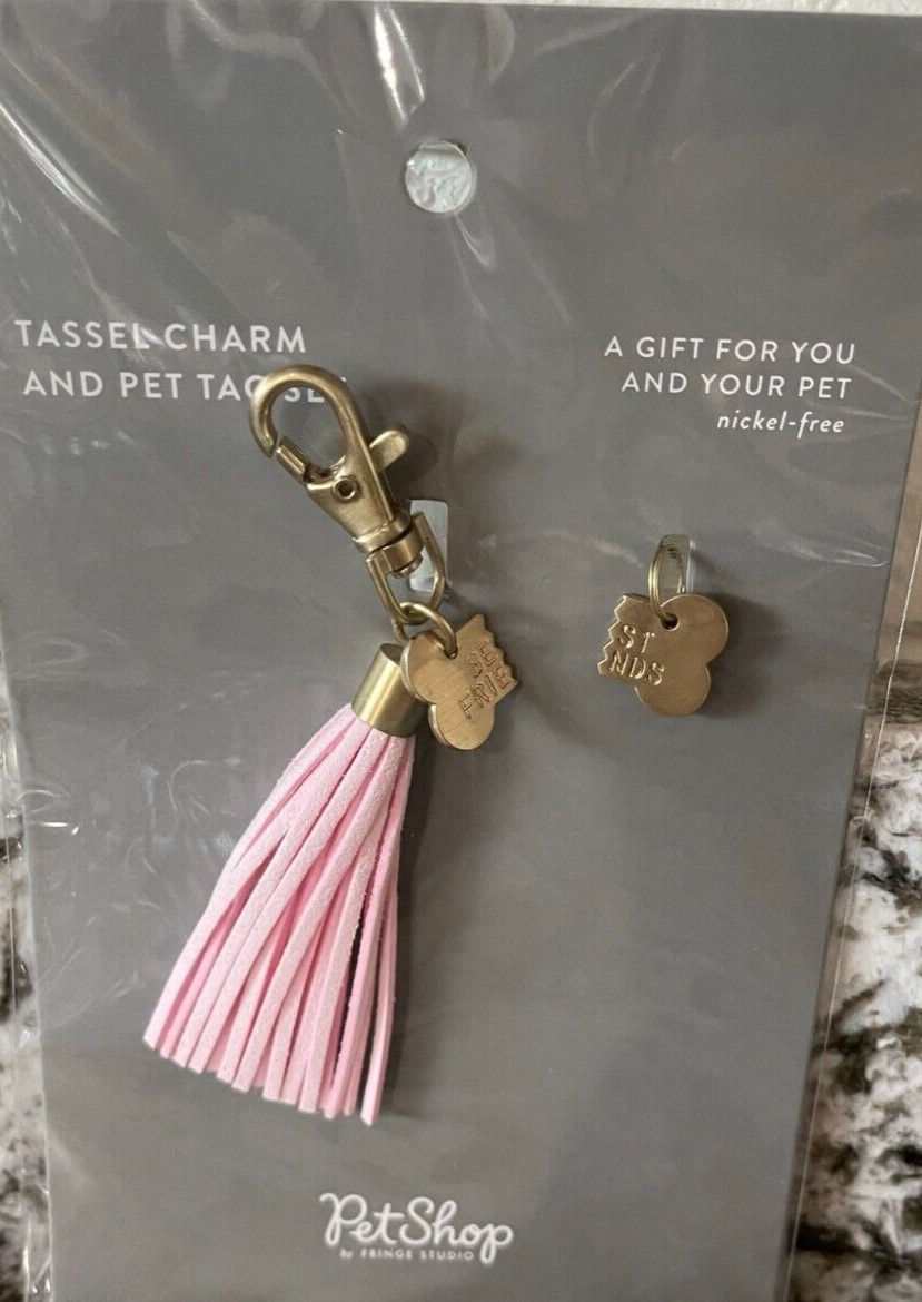 ☘☘Pet Shop Pet by Fringe Studio Pink Tassel Best Friends 2 Piece Charm Set NWT☘☘