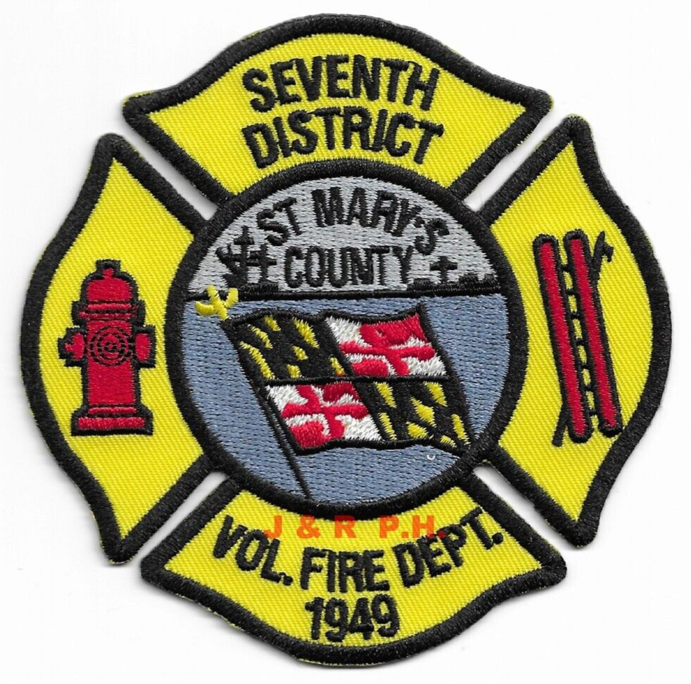 *NEW* Seventh (7th) District / ST. Mary's County, MD (4" x 4" size) fire patch