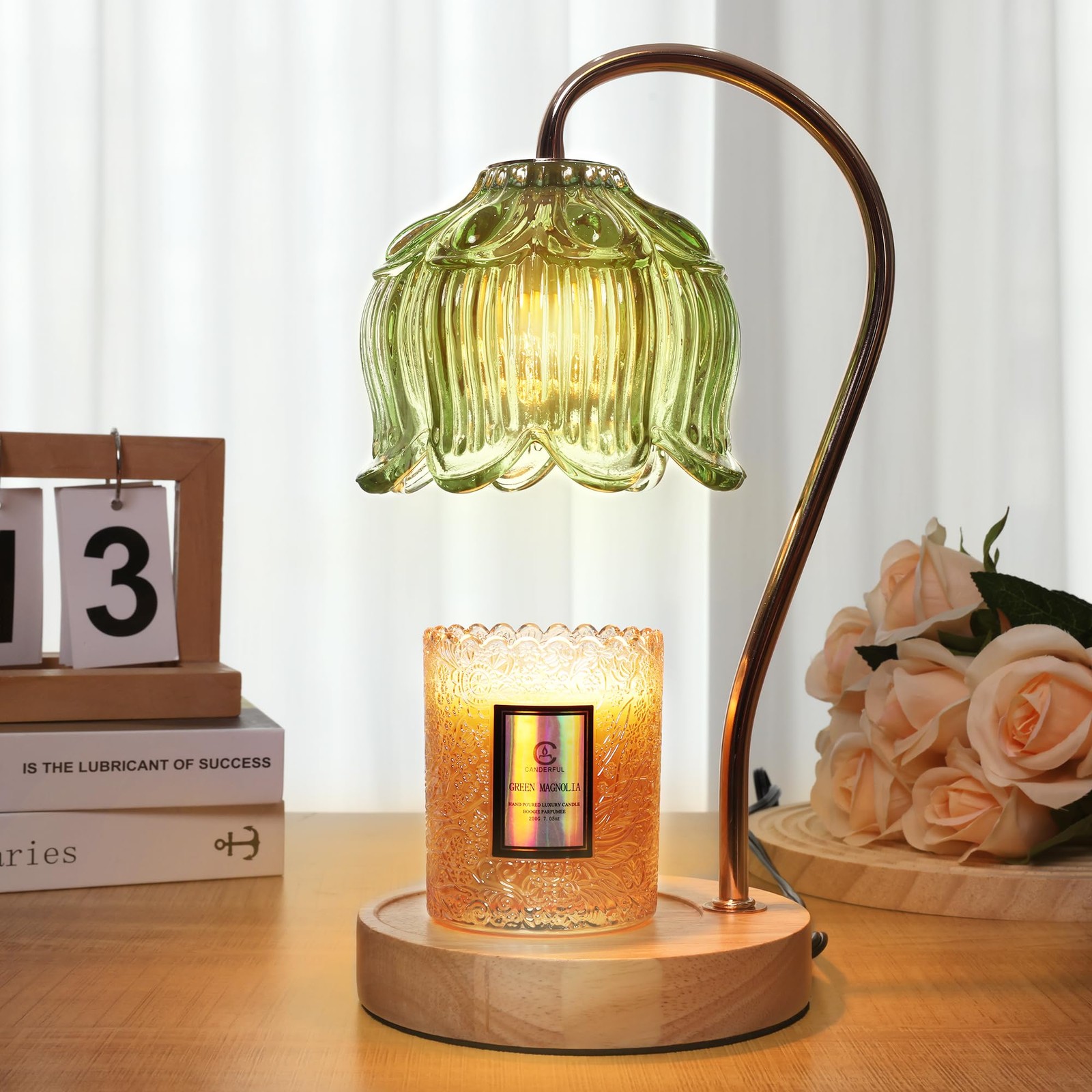 Merrtody Flower Candle Warmer Lamp with Timer & Dimmer - Fits All Jar Scented Ca