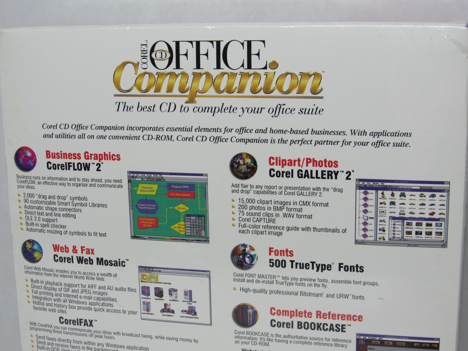 Corel Office Companion Suite Complete Business Management Software Windows 3.1