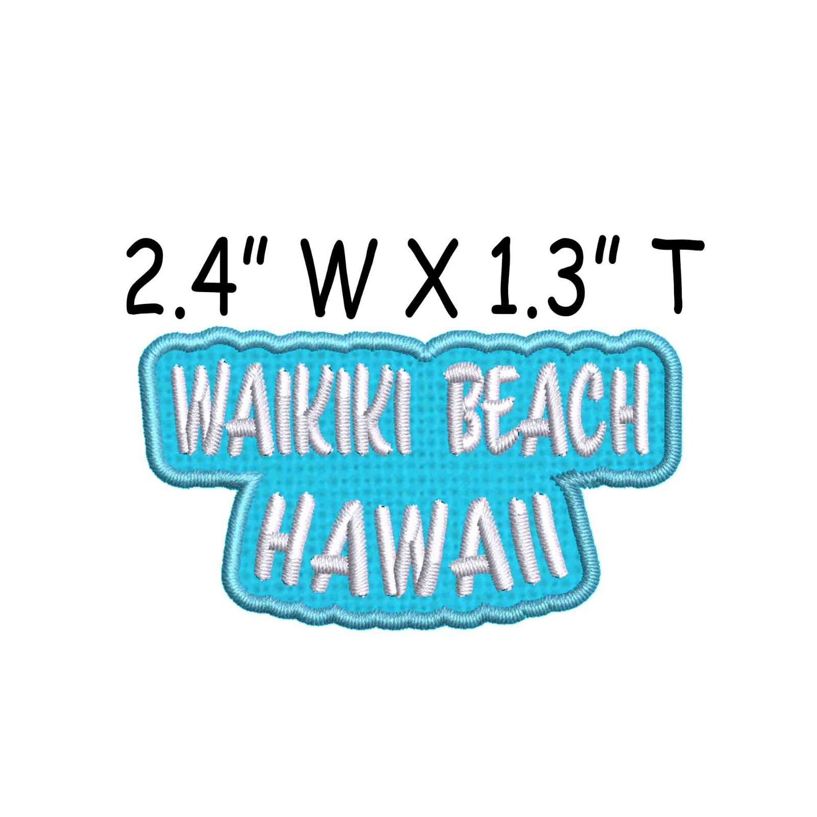 Waikiki Beach Hawaii Patch Iron-on Embroidered Applique