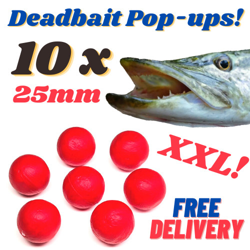 PIKE Popper Beads 25mm for Pike Fishing - Pop Up Deadbait  XXL FOR BIG BAIT
