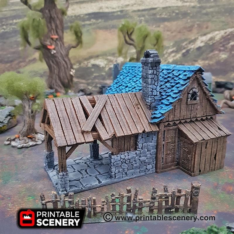 Medieval Blacksmith Rustic Fantasy Tabletop Terrain for Miniature Gaming (28mm)