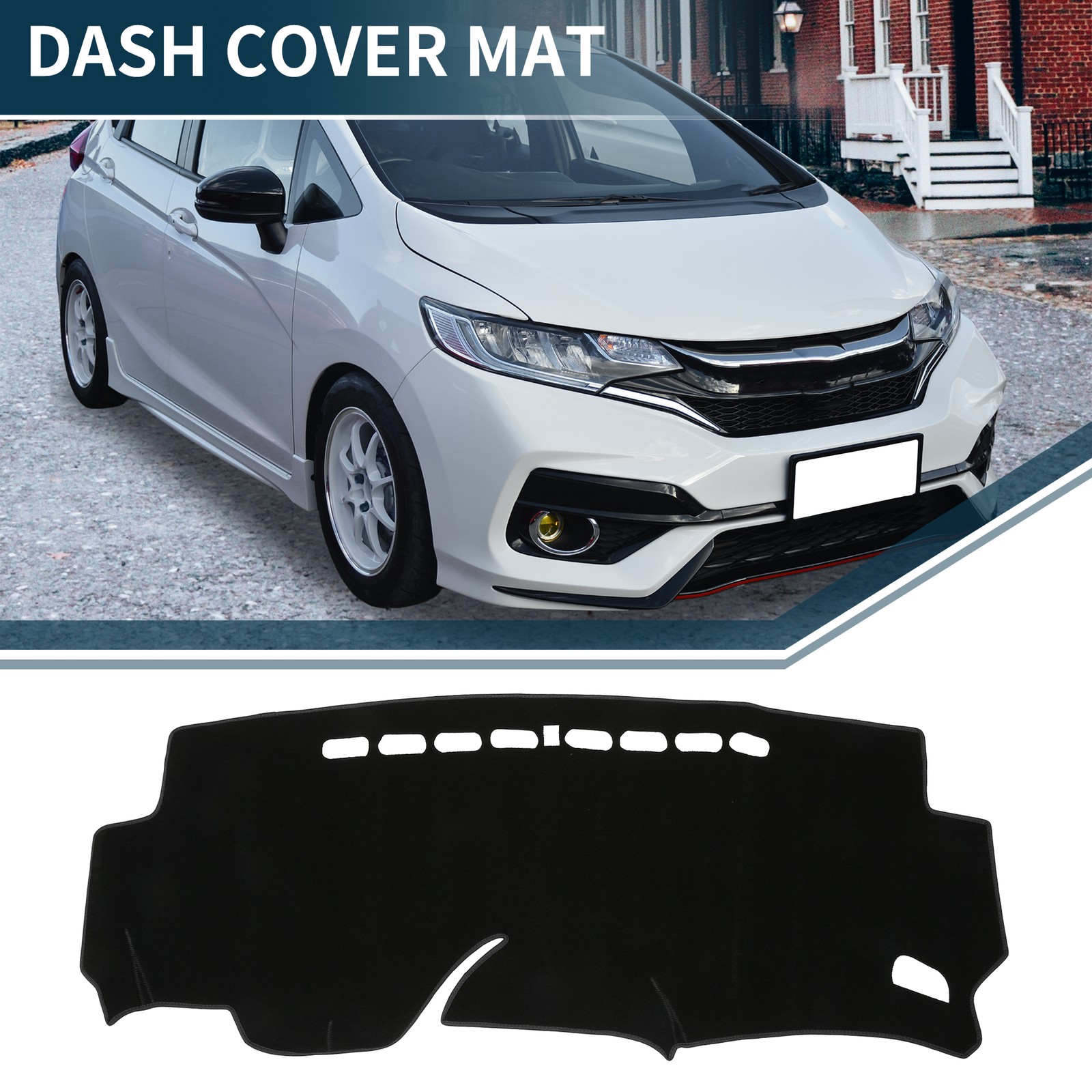 Dashboard Dash Cover Mat Pad for Honda Fit 2014-2020 Sun Protector Pad Black