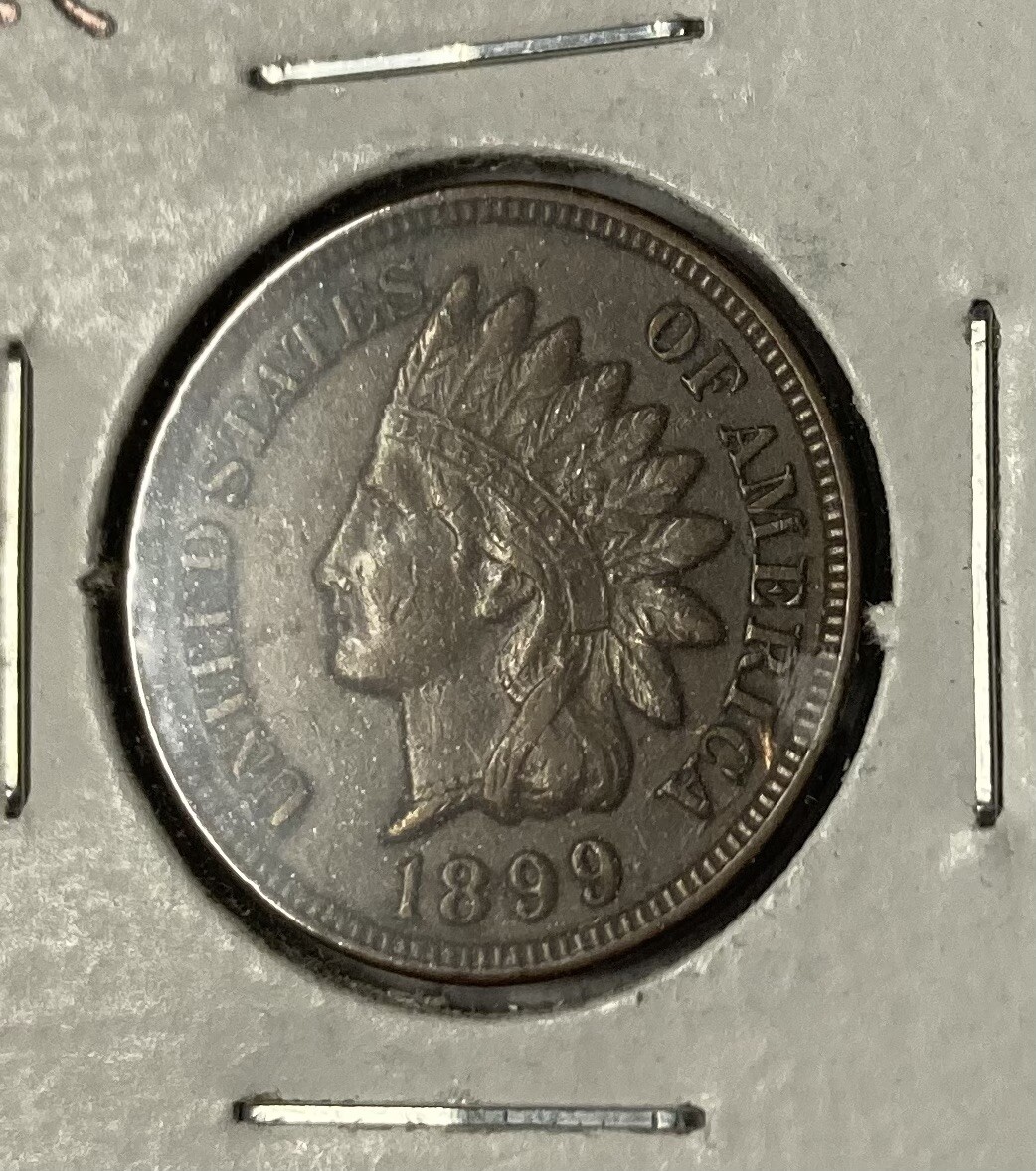 (D) 1899 INDIAN HEAD Cent XF Full Liberty And 2+ Diamonds