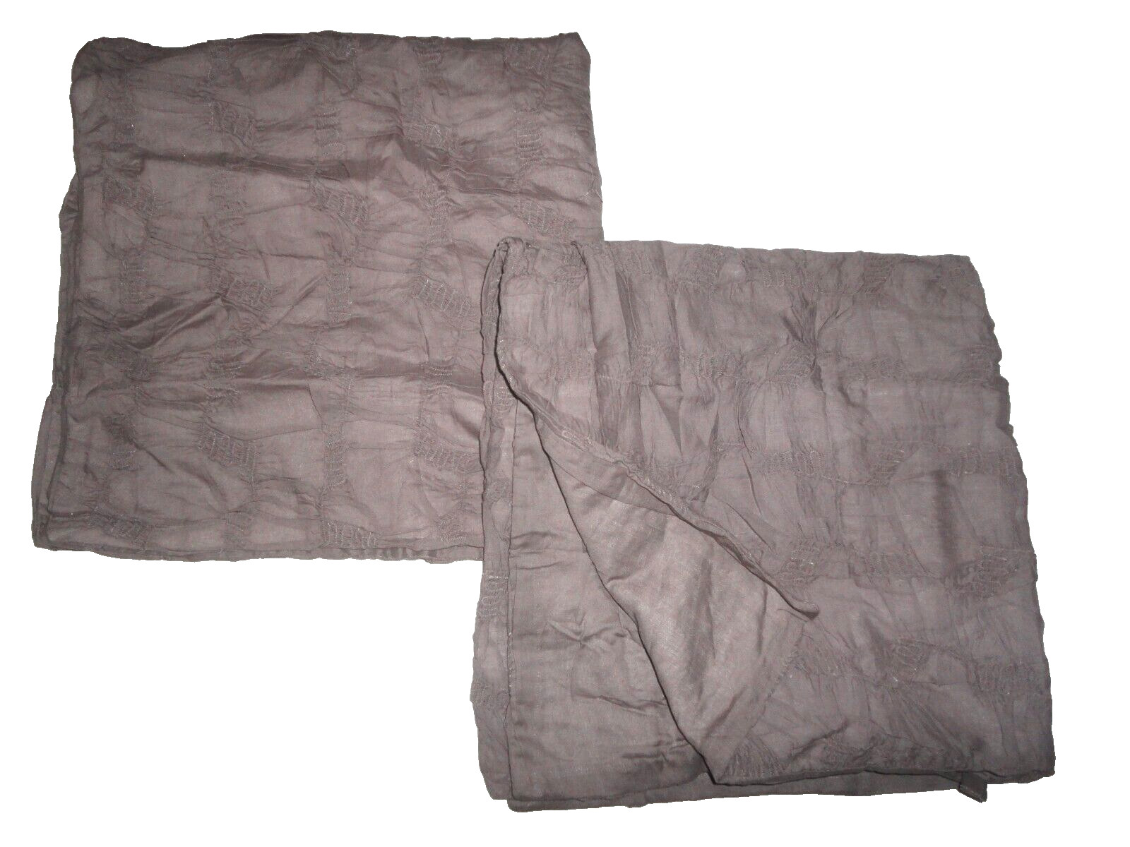 MODERN LIVING CORINNE AUBERGINE AMETHYST RUCHED (2) EURO PILLOW SHAMS 26 X 26