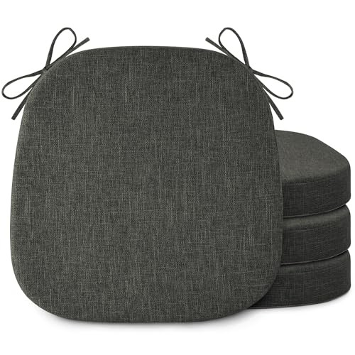 Kitchen Chair Cushions Set of Anti-Slip, 16"x16"X2" | Machine 4 Dark Grey