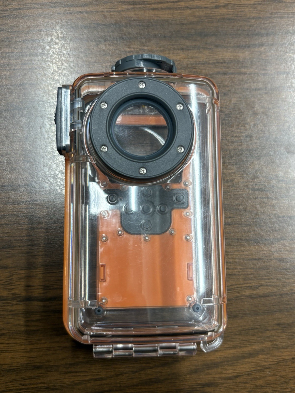 Flip Video Waterproof Case Underwater Housing Clear Orange for Camera
