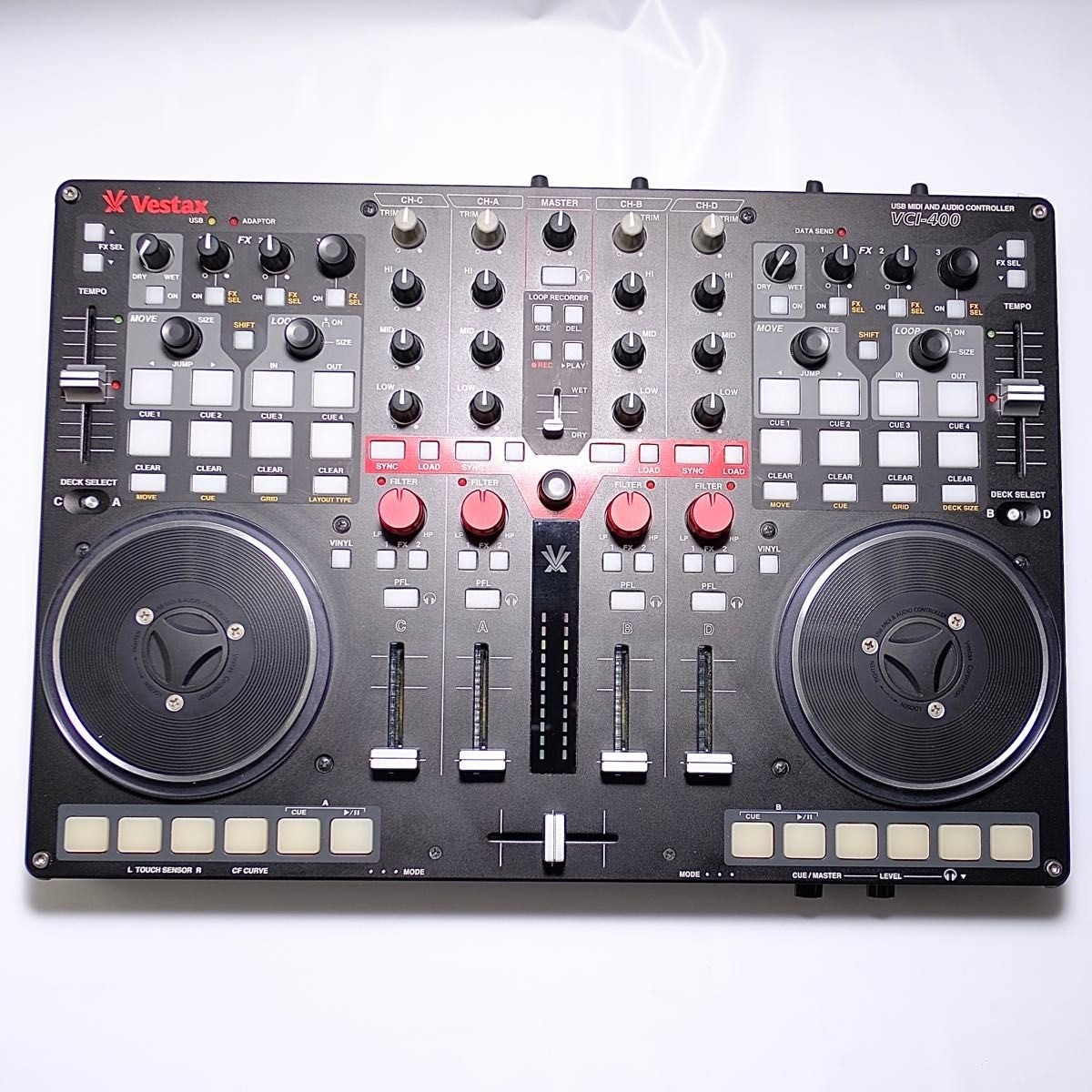 Vestax VCI-400 USB MIDI DJ Controller 4-Channel Audio Interface Tested Working