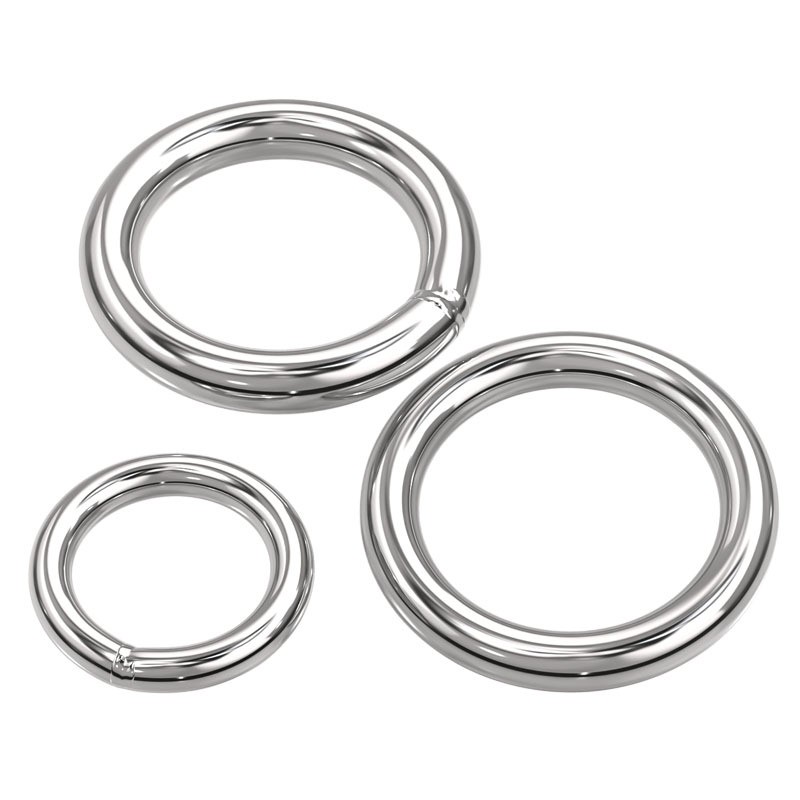 304 Stainless Steel Round Rings Heavy Duty Solid Metal O Ring Welded Smooth
