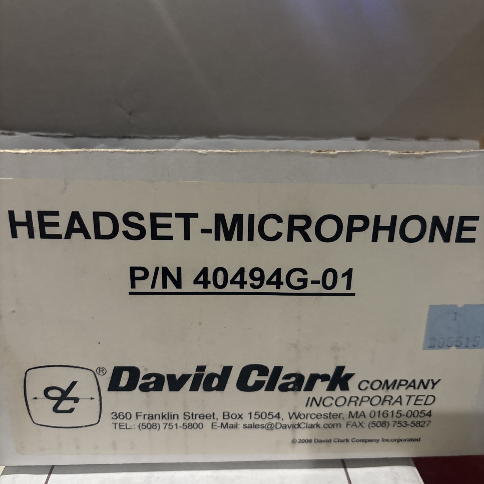 David Clark Passive Stereo Headset P/N 40494G-01 🔥NEW🔥
