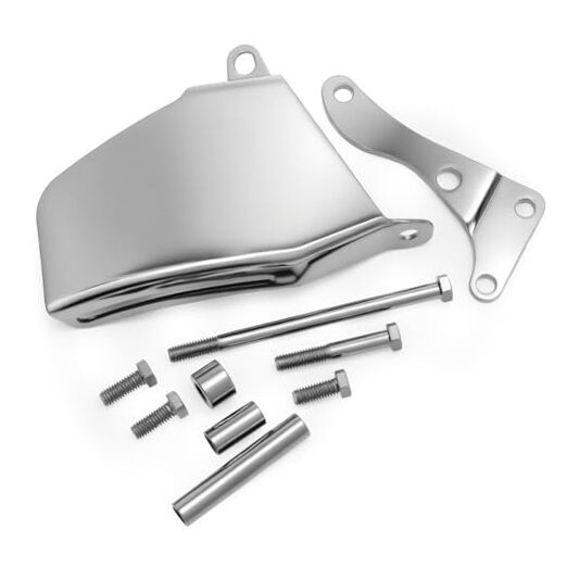 Black Water Pump Alternator Bracket - Compatible with Chevy SBC SB Silver
