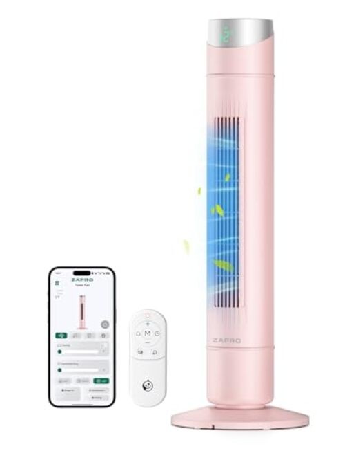 Smart Tower Fan for Bedroom,120° Oscillating Tower Fan,28ft/s High 36inch Pink