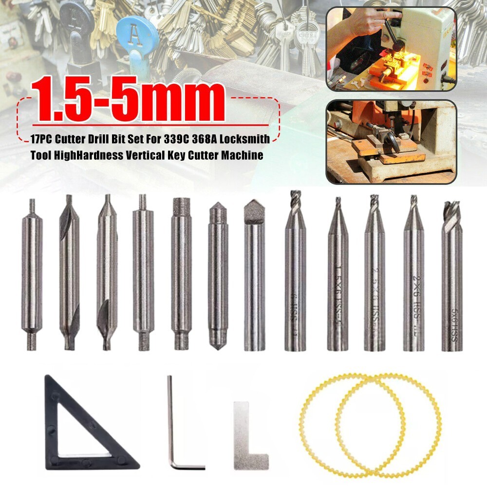 Key Copier HSS-AL Drill Bits Set For 339C 368A Locksmith