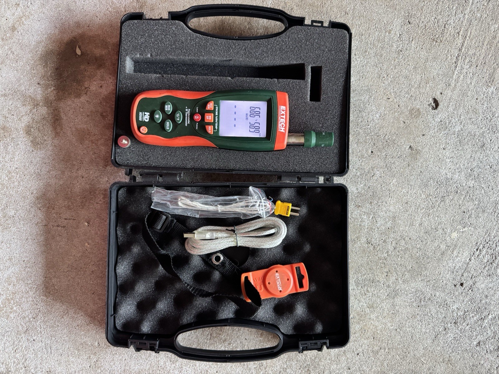 Extech HD500 Psychrometer - Style (Psychrometer): Hand Held,  IR thermometer