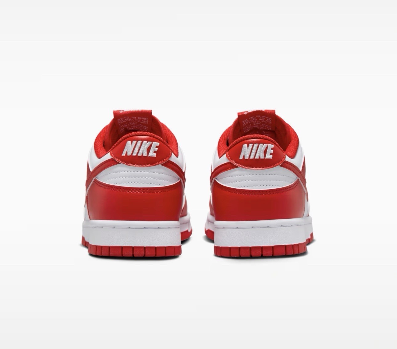 Nike Dunk Low Red White Lace Up Breathable Men's Low Top Athletic Sneakers