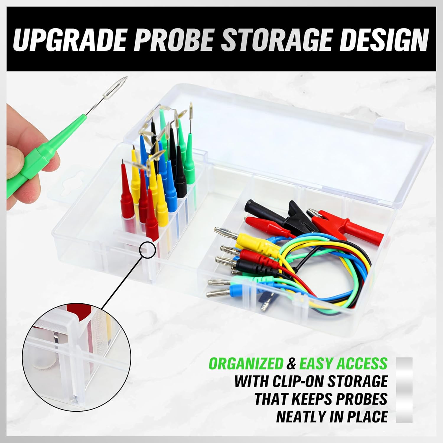 22Pc Back Probe Kit Multimeter Test Leads Alligator Clips Auto Diagnostic Tool