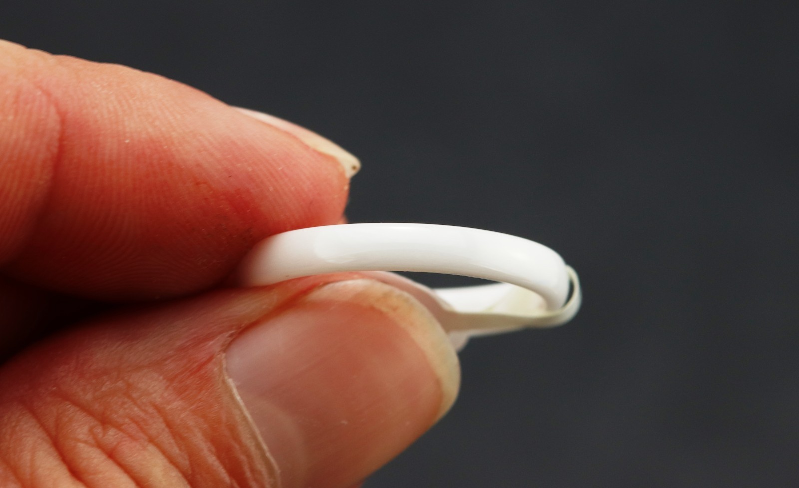 White Ceramic Wedding Ring: Elegant Minimalist Band (3mm)