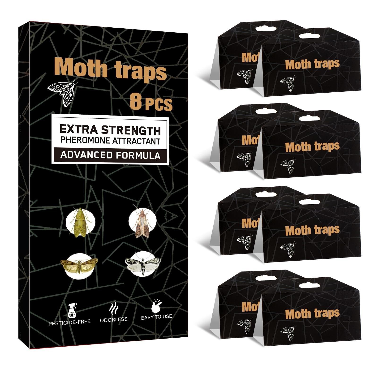 Upgraded Moth Traps, Double Potent Pantry & Clothes Traps with Pheromones Pri...