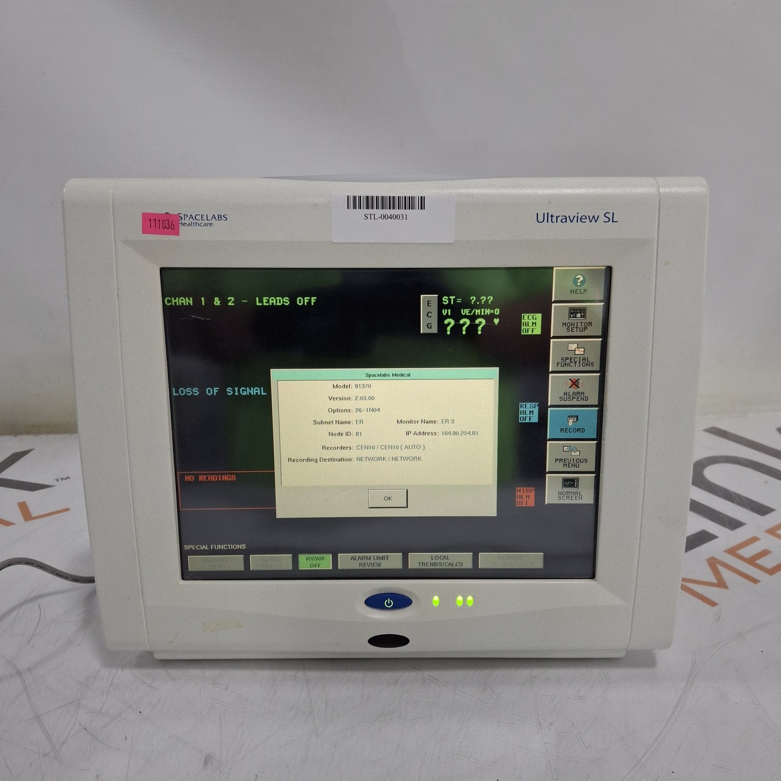 Spacelabs Healthcare Ultraview SL 91370 Network Patient Monitor