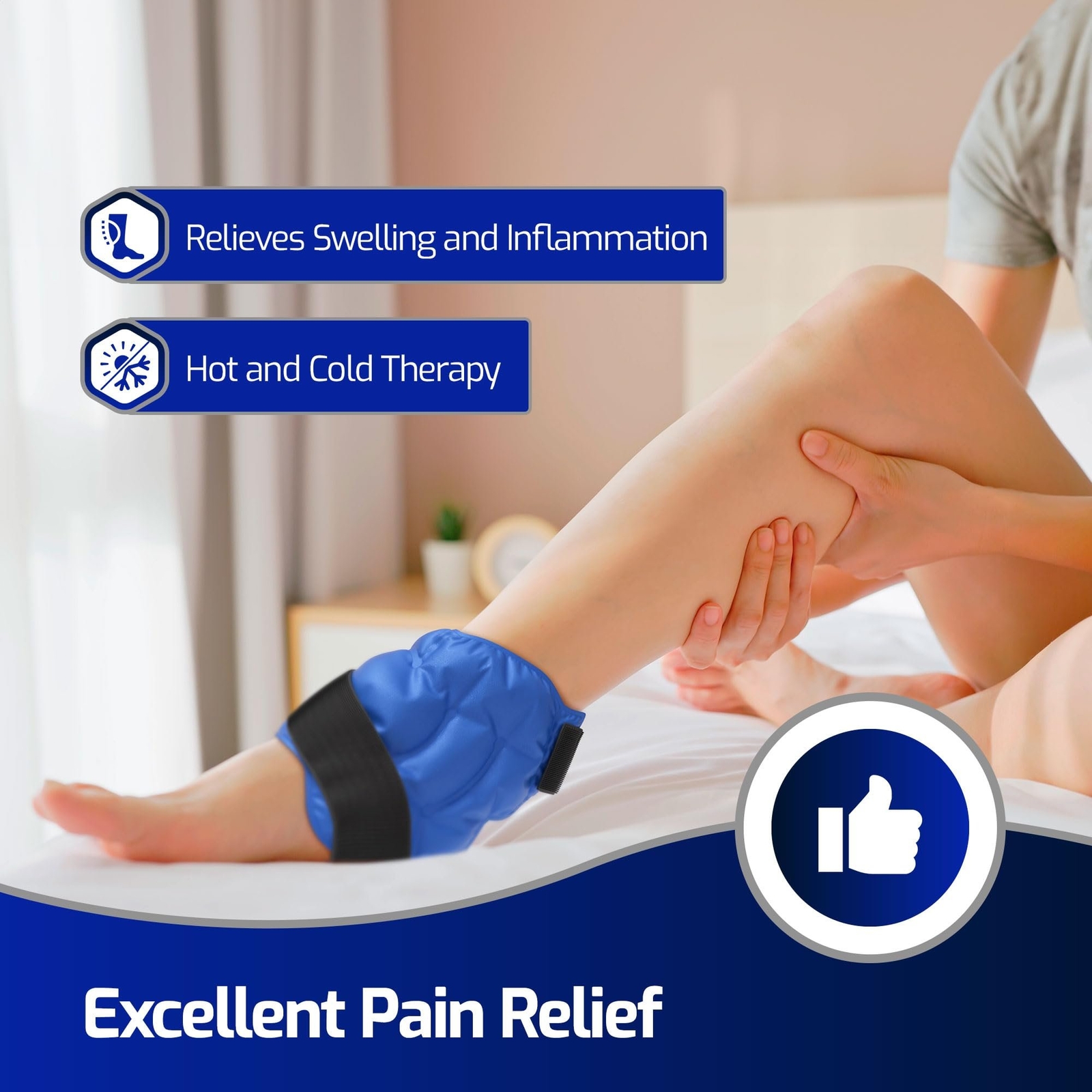 Reusable Hot Cold Ice Pack - Therapy Gel Pack for Ankles