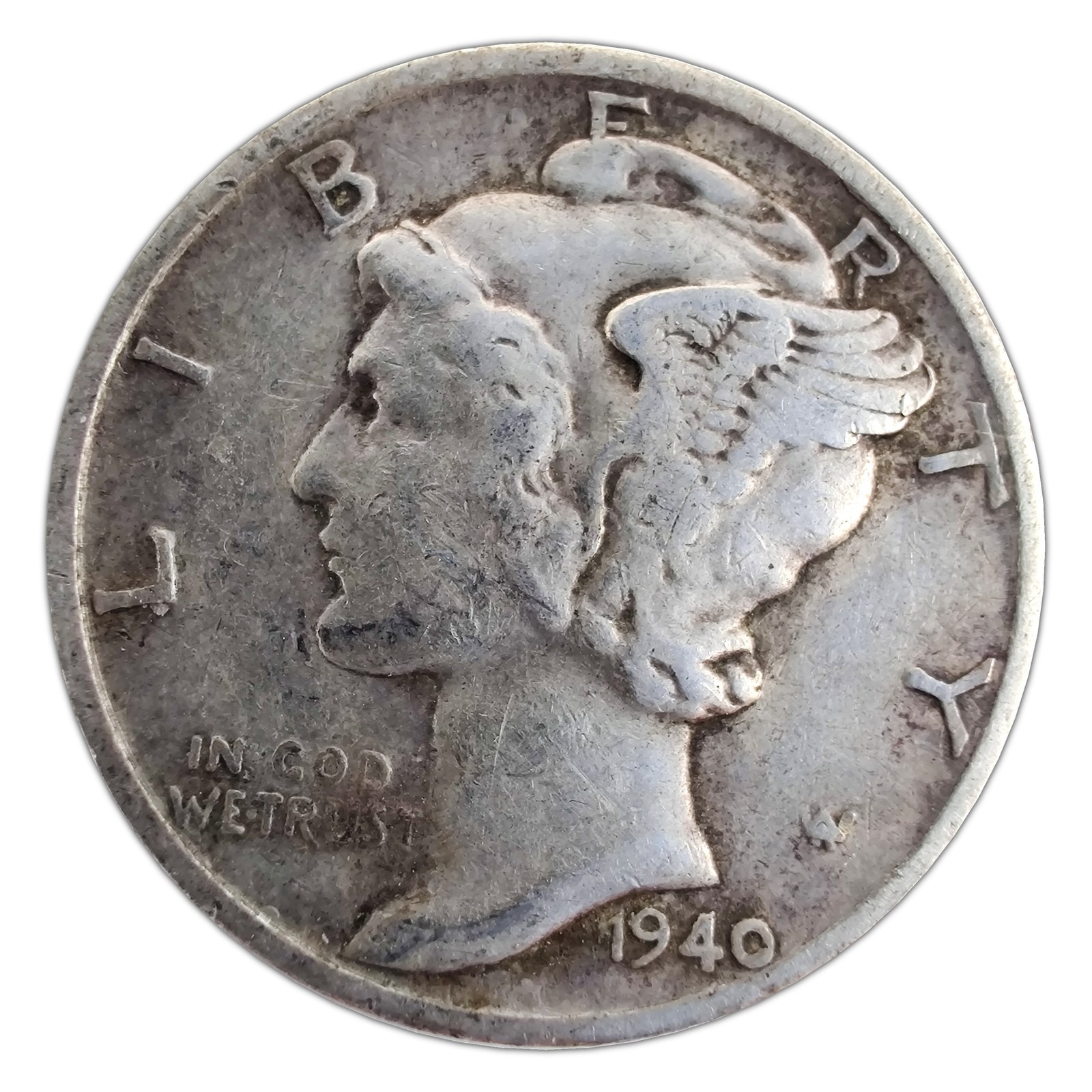 1940-S Mercury Dime F Fine 90% Silver