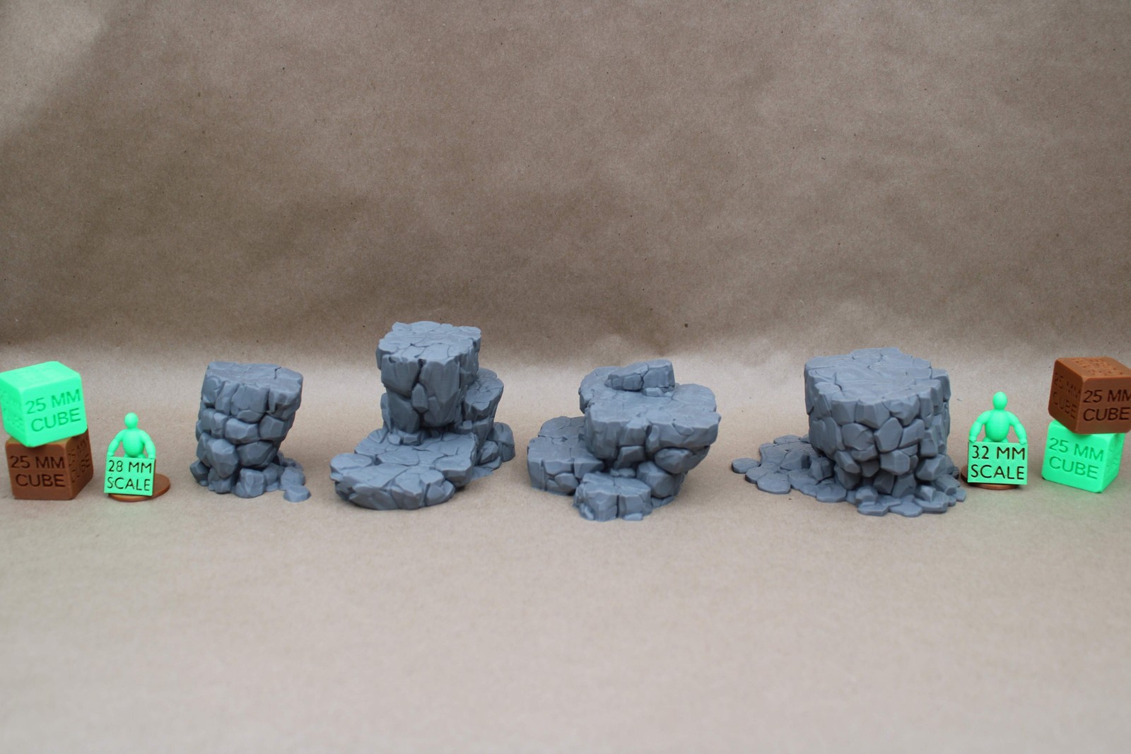 Tabletop Terrain Stone Lookout Platform Medium 4 Piece Set 28mm skirmish rpg war