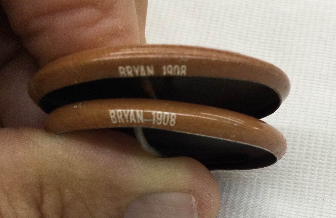 Political Pinback Button, "Bryan Kerr 1908”, 1 3/8”, Preowned circa 1972