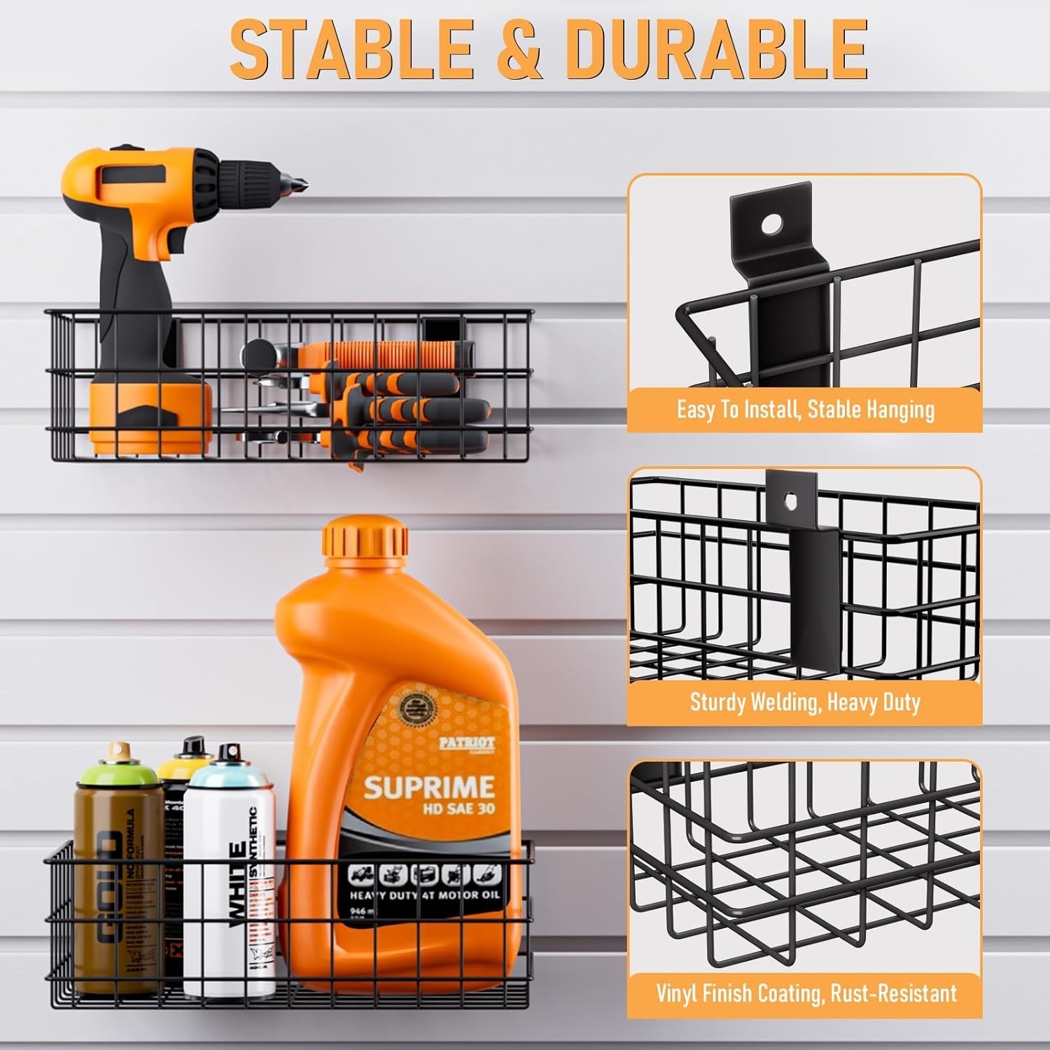 Multi-Piece Slatwall Accessories for Home Organization with Easy Installation