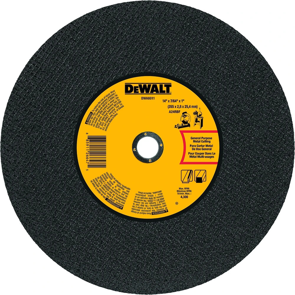 2X Dewalt DWA8011 14" x 7/64" x 1" General Purpose Chop Saw Wheel-Metal