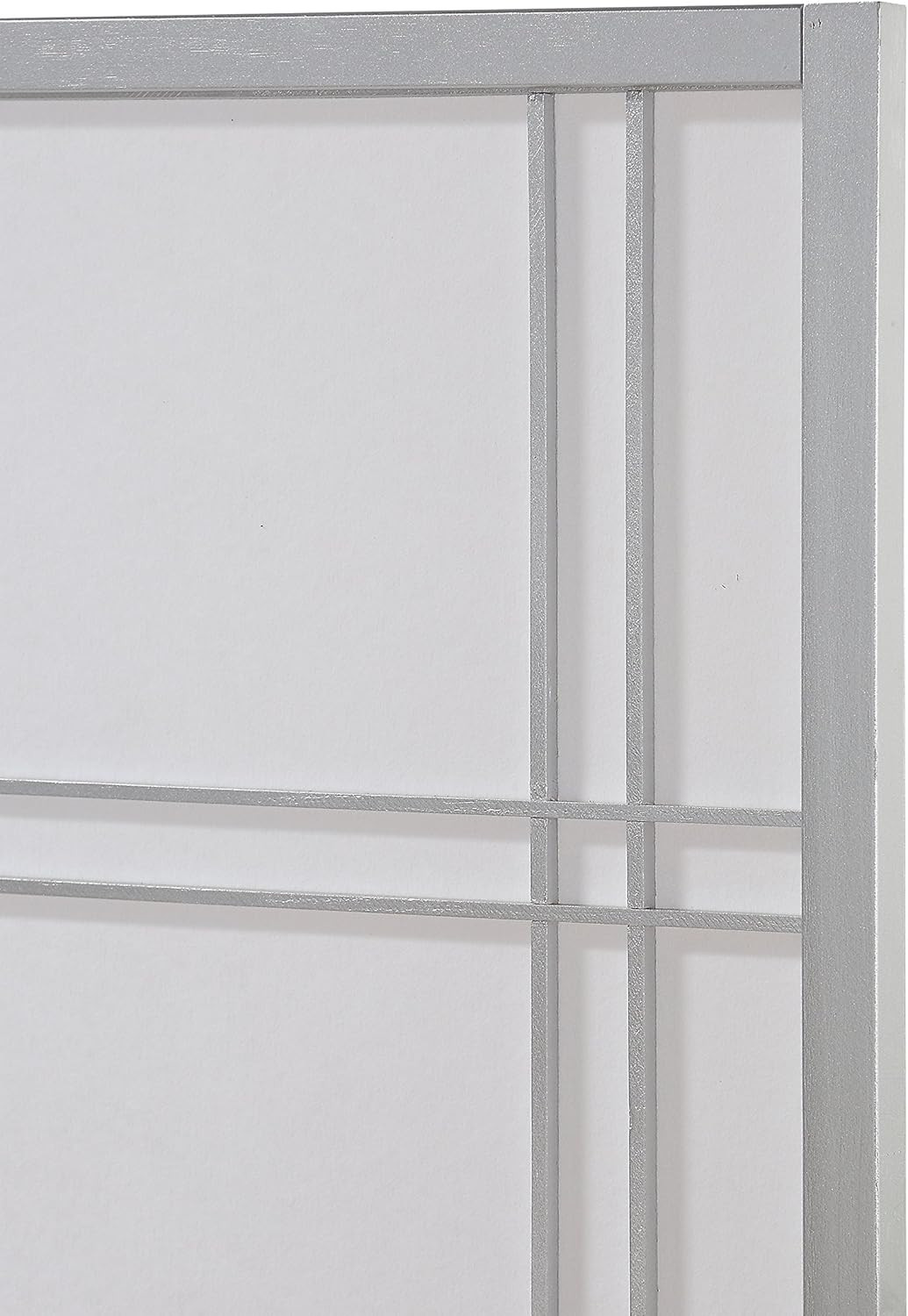 Seto 4-Panel Room Divider Screen, Silver