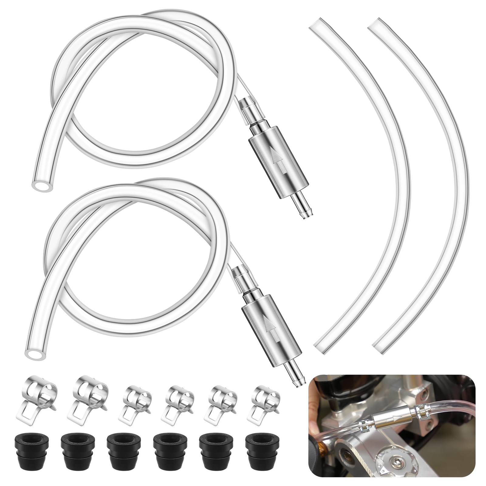Meonum 2 Pack Brake Bleeder Hose, Motorcycle Brake Bleeder Kit with Nozzle Ca...