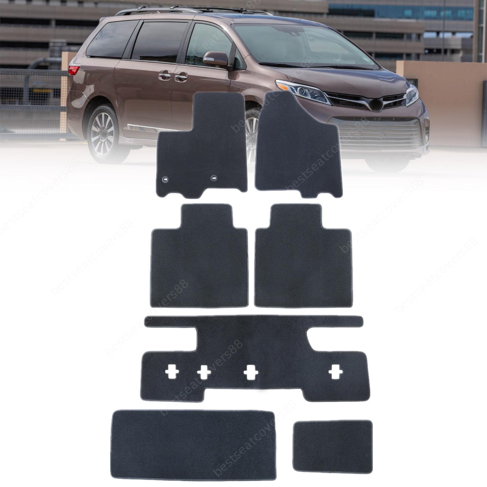 For 2013-2020 Toyota Sienna Front & Rear Velour Floor Mats Carpet Anti-Slip 7PCS