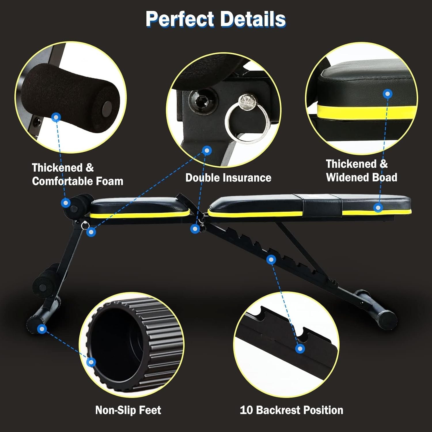 Adjustable Weight Bench, Foldable Workout Benches for Home Gym
