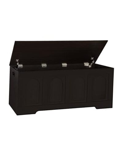 Storage Chest, 47.2”Wooden Storage Box with 47.2"L x 15.7"W x 18.9"H Espresso