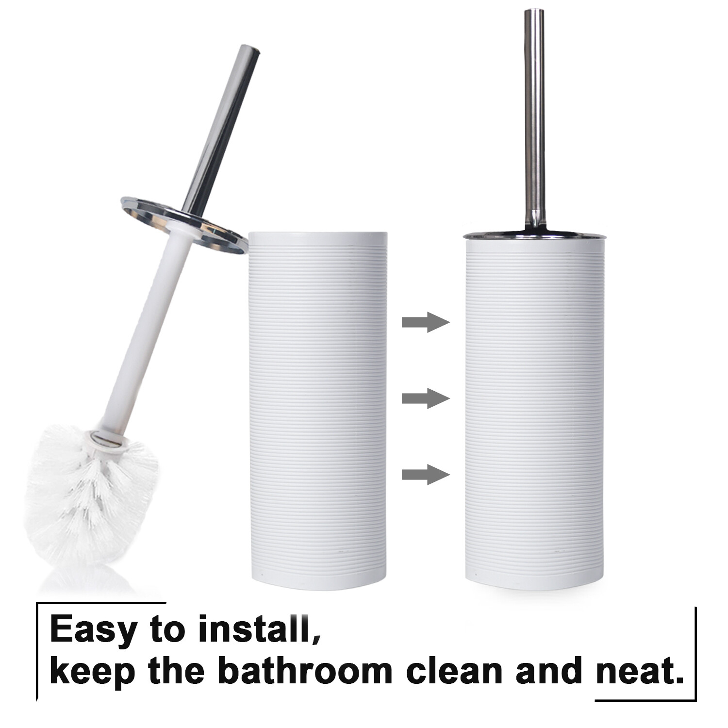 Bathroom Accessories Set 6Piece Bath Ensemble Decorative Countertop White Thread