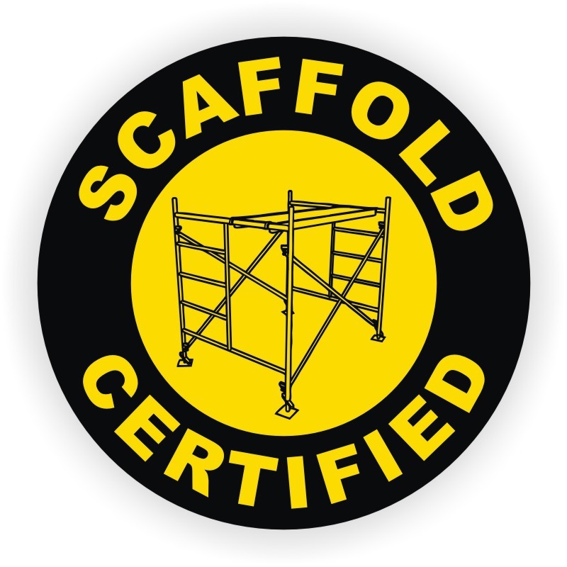 Scaffold Certified Hard Hat Sticker | Safety Harness Helmet Decal | Scaf Dawg