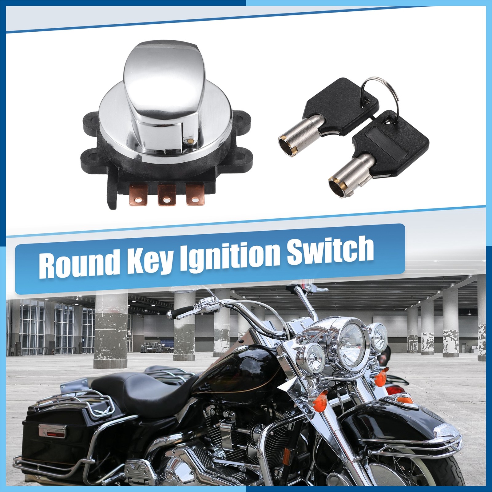 1Set Round Key Ignition Switch for Harley-Davidson Softail Road King 93-13