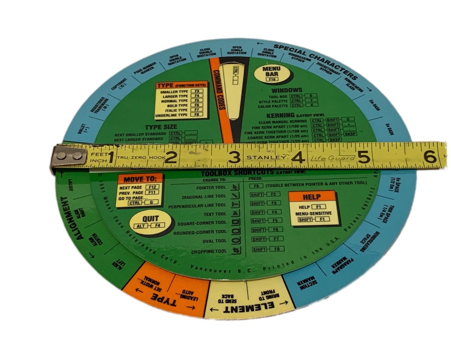 Wheel Ease Reference Corporation Formatting Wheel Aldus PageMaker 4.0 Tool