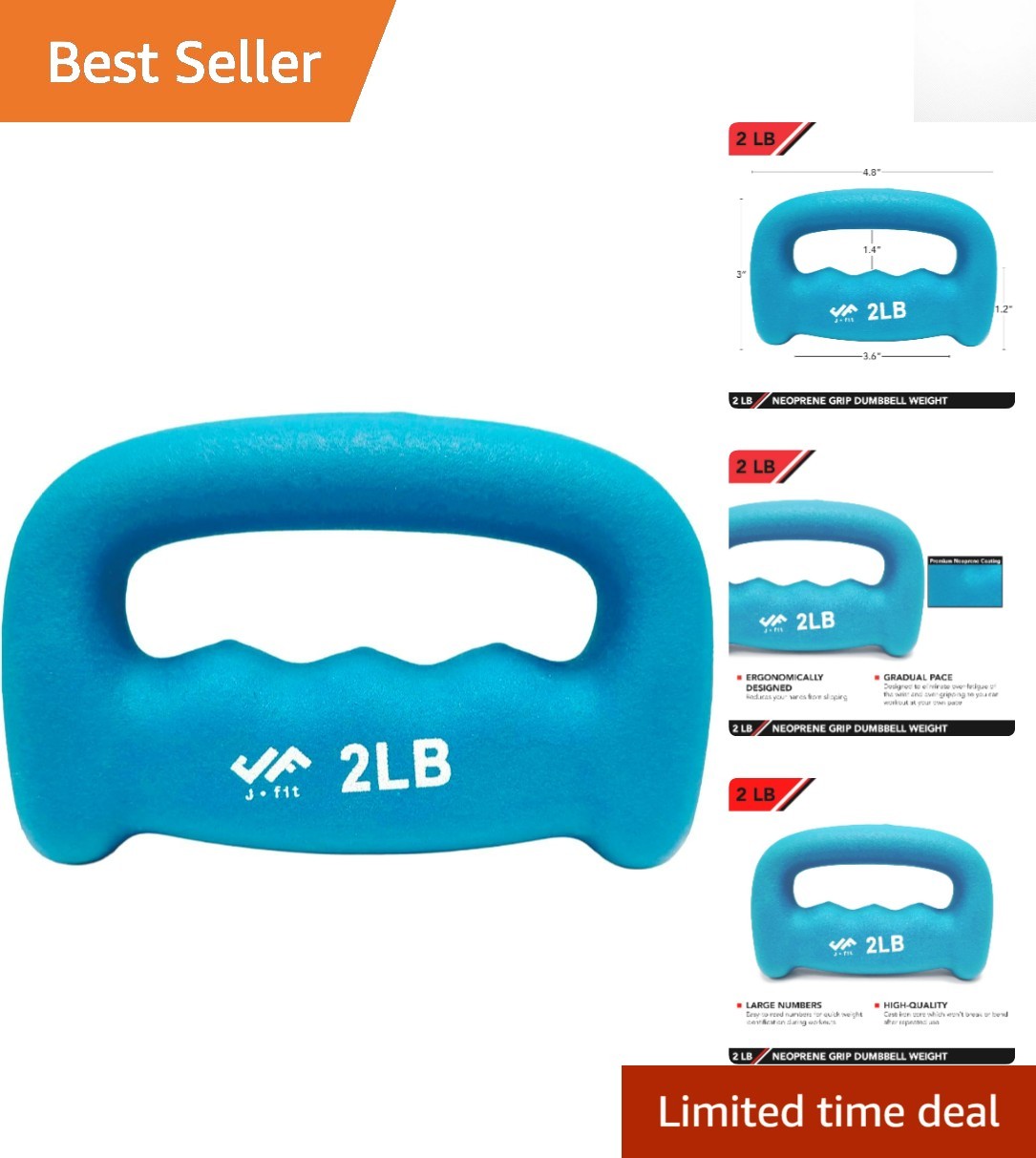 Neoprene D Grip Dumbbells: Non-Slip Hand Weights 1-5LB for Versatile Workouts