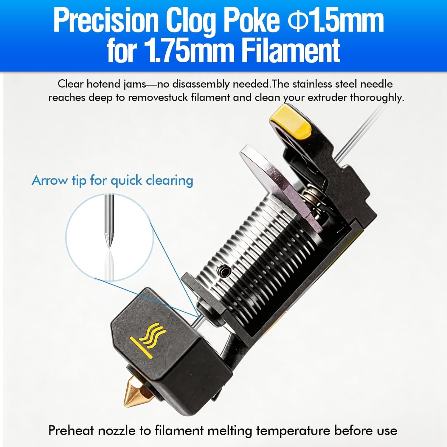 22Pcs 3D Printer Nozzle Cleaning Kit – Nozzle Cleaner 3D Printer with 1.5Mm